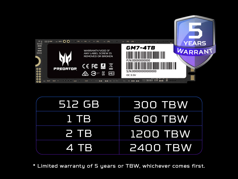 GM7 4tb, 2tb, 1 Tb, M.2, PCIe  NVMe, SSD