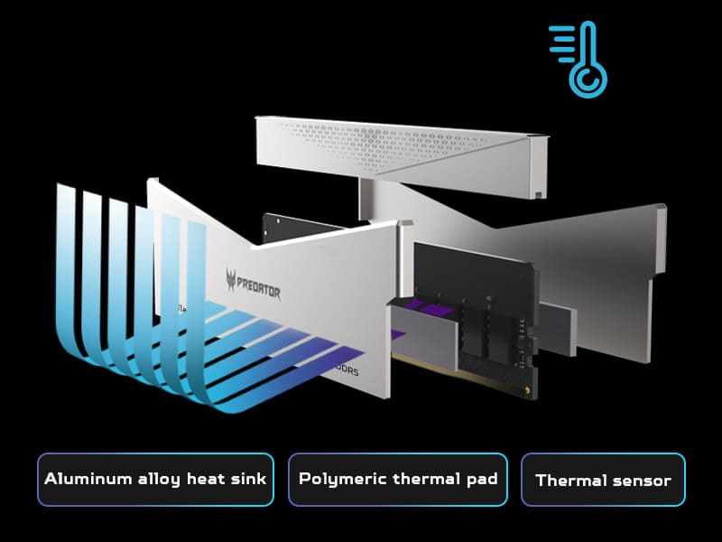 Pallas II offers a metallic aluminum alloy heatsink and polymeric thermal pad for enhanced heat dissipation