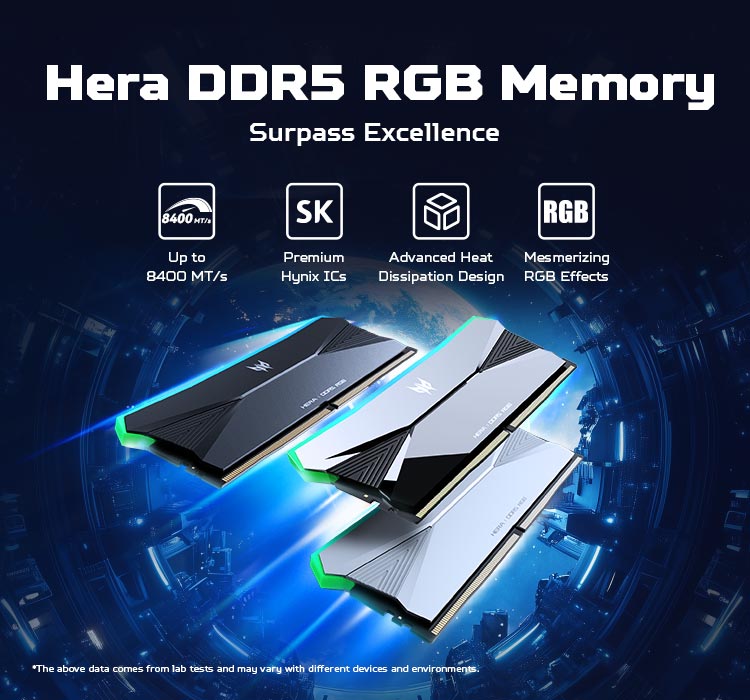 Predator Hera DDR5 RGB memory banner for PC